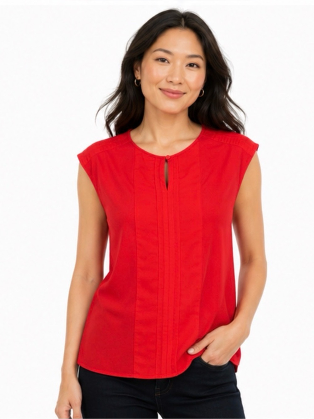 Anne Klein Jersey Knit Sleeveless Blouse